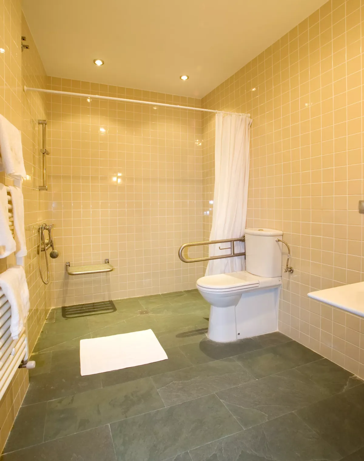 Baño habitación para personas con movilidad reducida del Hotel Rural L'Anceo